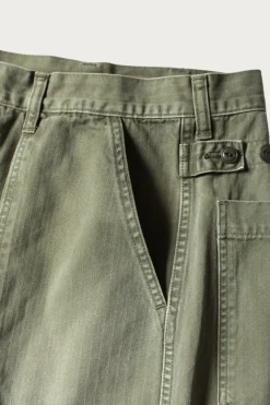 Pants<Kapital Herringbone FATIGUE Baggy Pants - Khaki