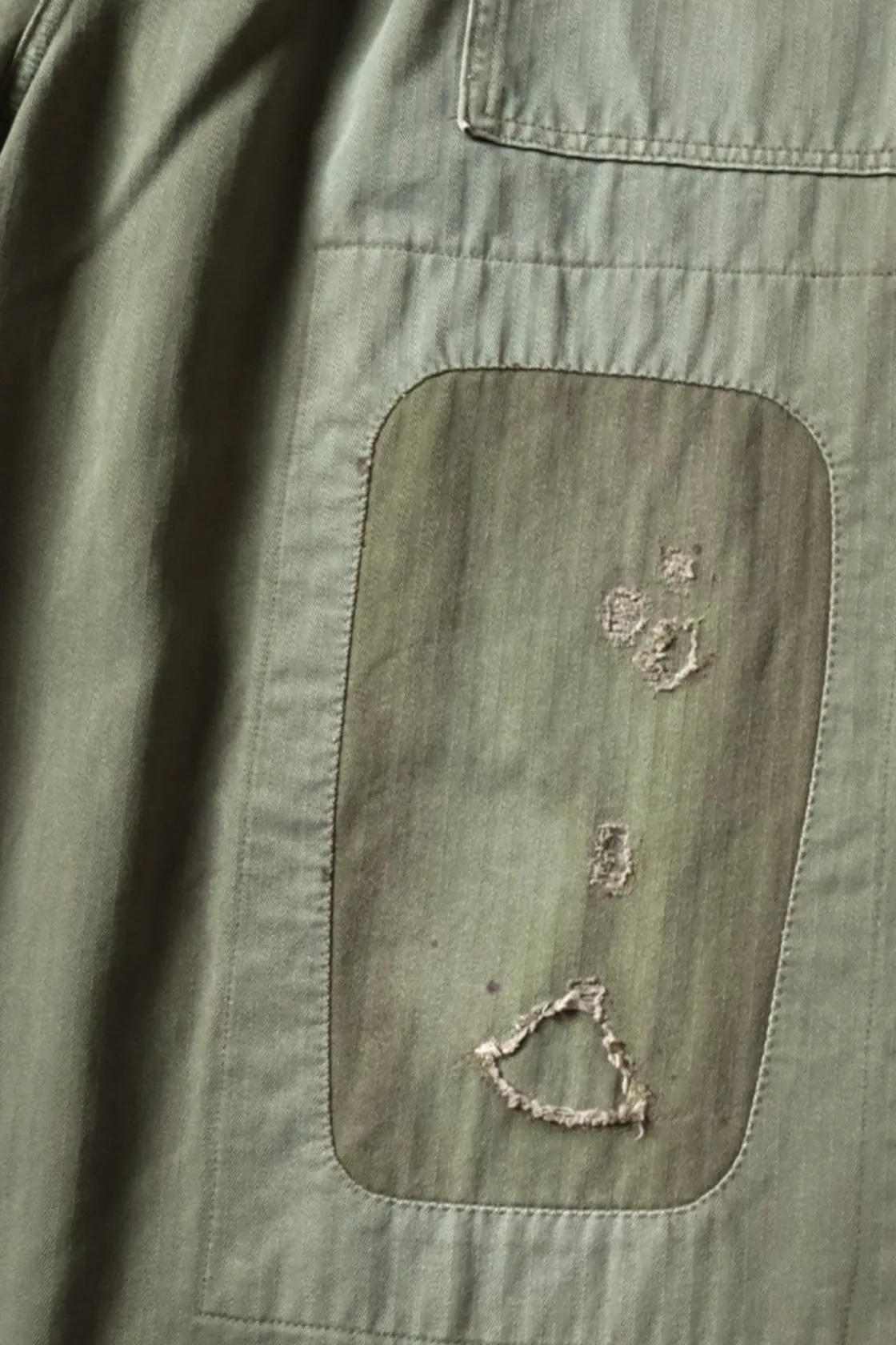 Pants<Kapital Herringbone FATIGUE Baggy Pants (RUSHFILED Remake) - Khaki