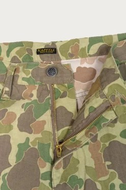 Pants<Kapital Hunter Camo Herringbone PORT Baggy Pants - Camo