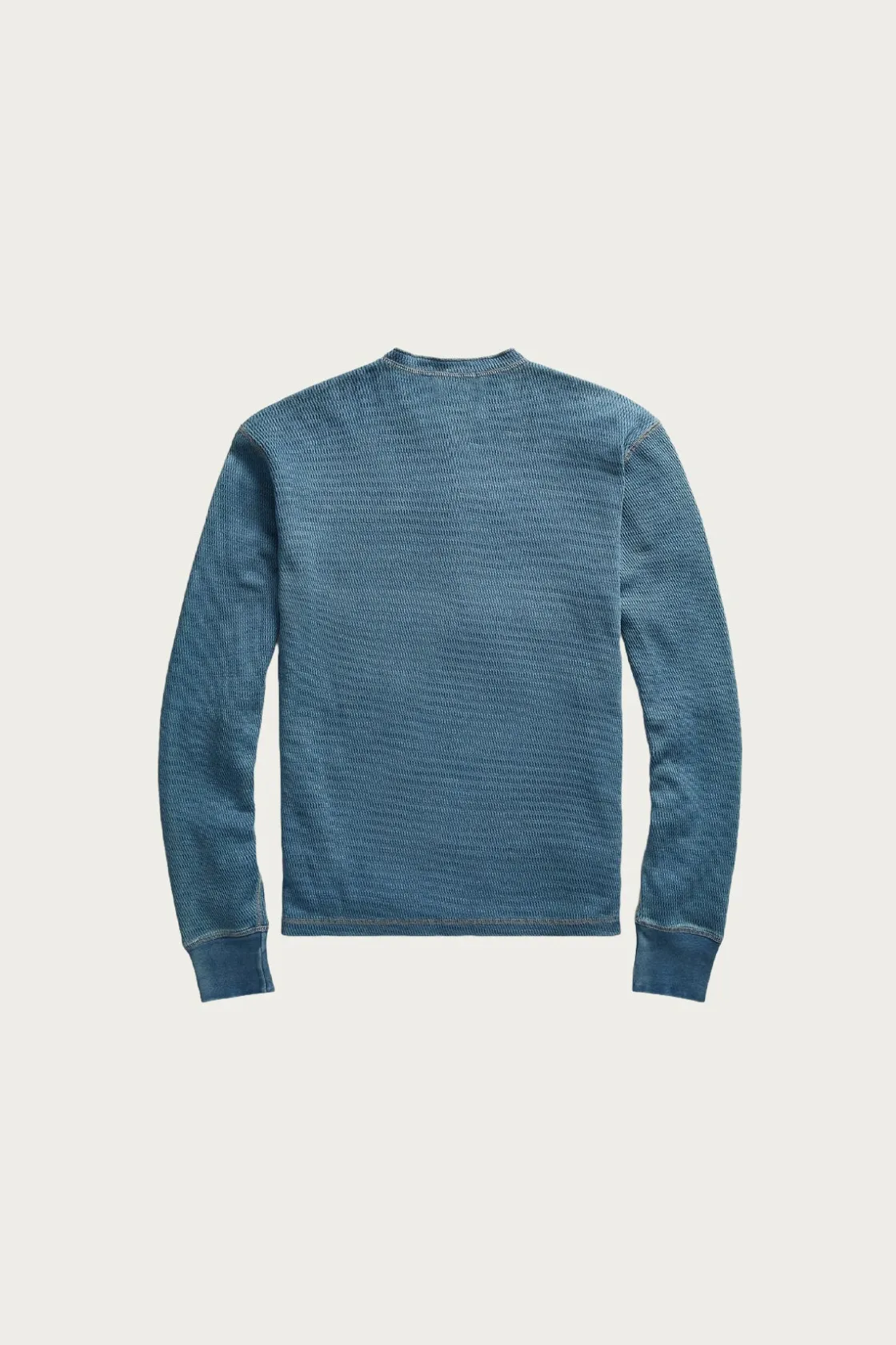 Shirts<RRL Indigo Jacquard-Knit Henley Shirt - Washed Blue Indigo