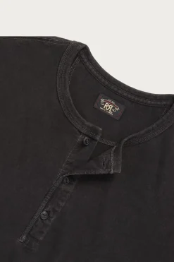 Shirts<RRL Indigo Jersey Henley Shirt - Sulfur Black