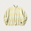 Shirts<Kapital JAIL Stripe Jersey BIG Rugger Shirt - Yellow/Green