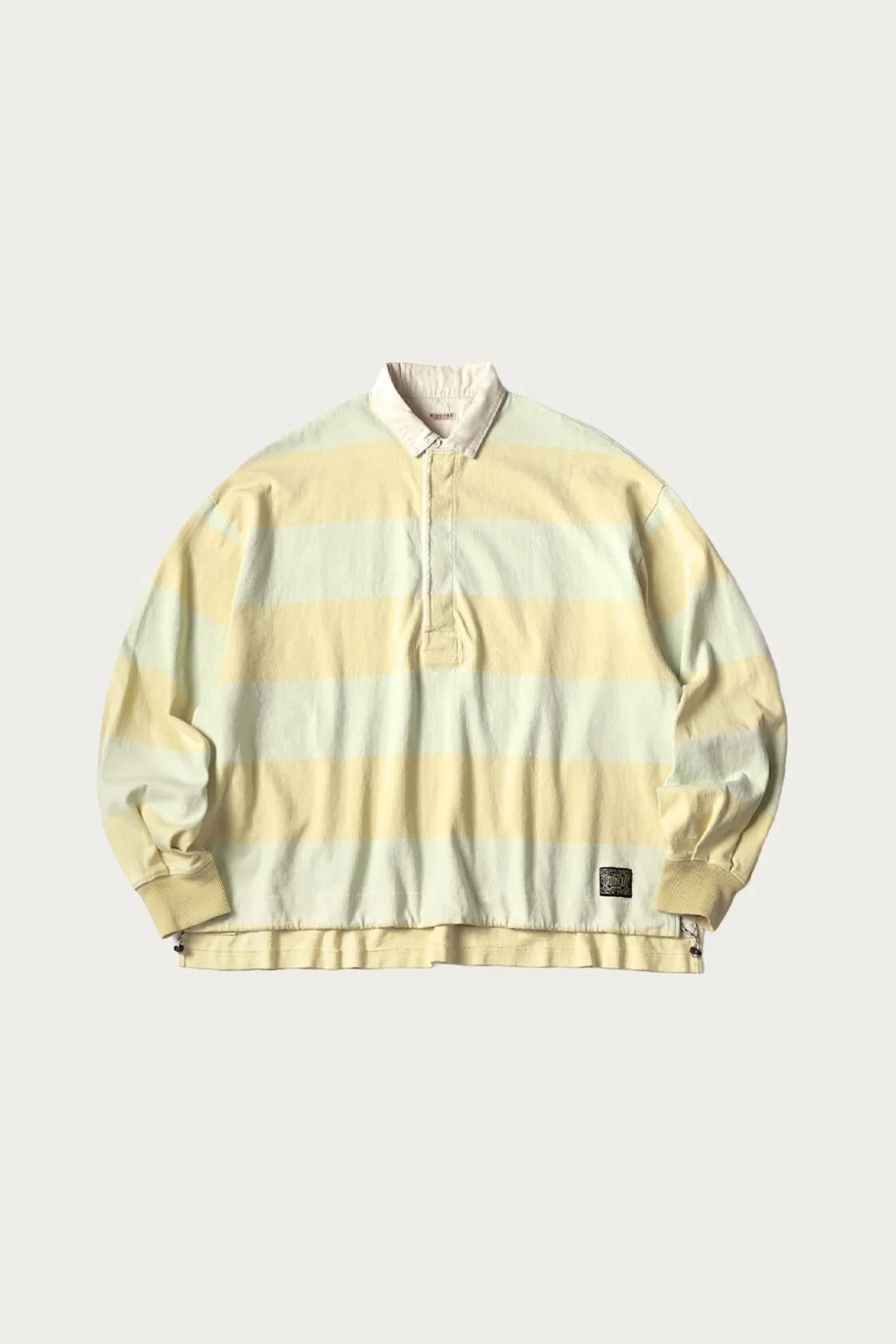 Shirts<Kapital JAIL Stripe Jersey BIG Rugger Shirt - Yellow/Green