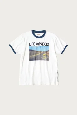 Tees And Sweats<Kapital 20/-Jersey RINGER T (LIFE KAPRICCIO ROAD SIGN PAINTER) - White