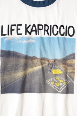 Tees And Sweats<Kapital 20/-Jersey RINGER T (LIFE KAPRICCIO ROAD SIGN PAINTER) - White