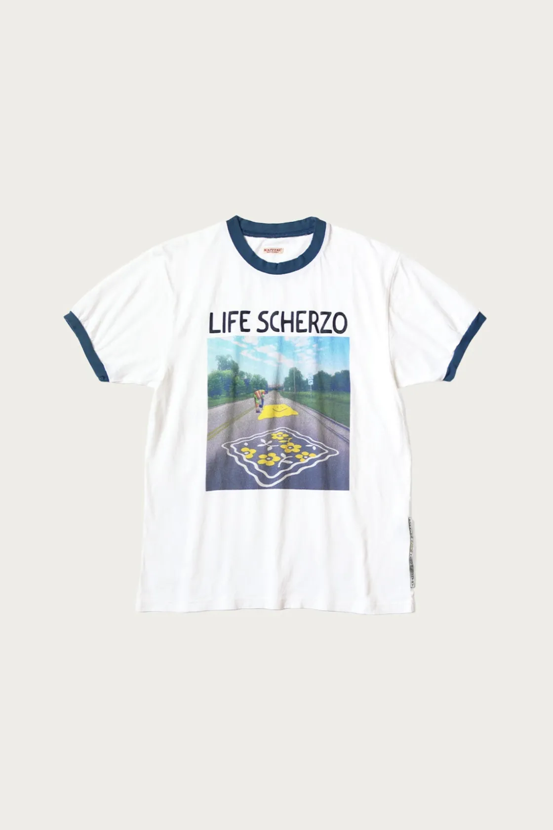 Tees And Sweats<Kapital 20/-Jersey RINGER T(LIFE SCHERZO ROAD SIGN PAINTER) - White