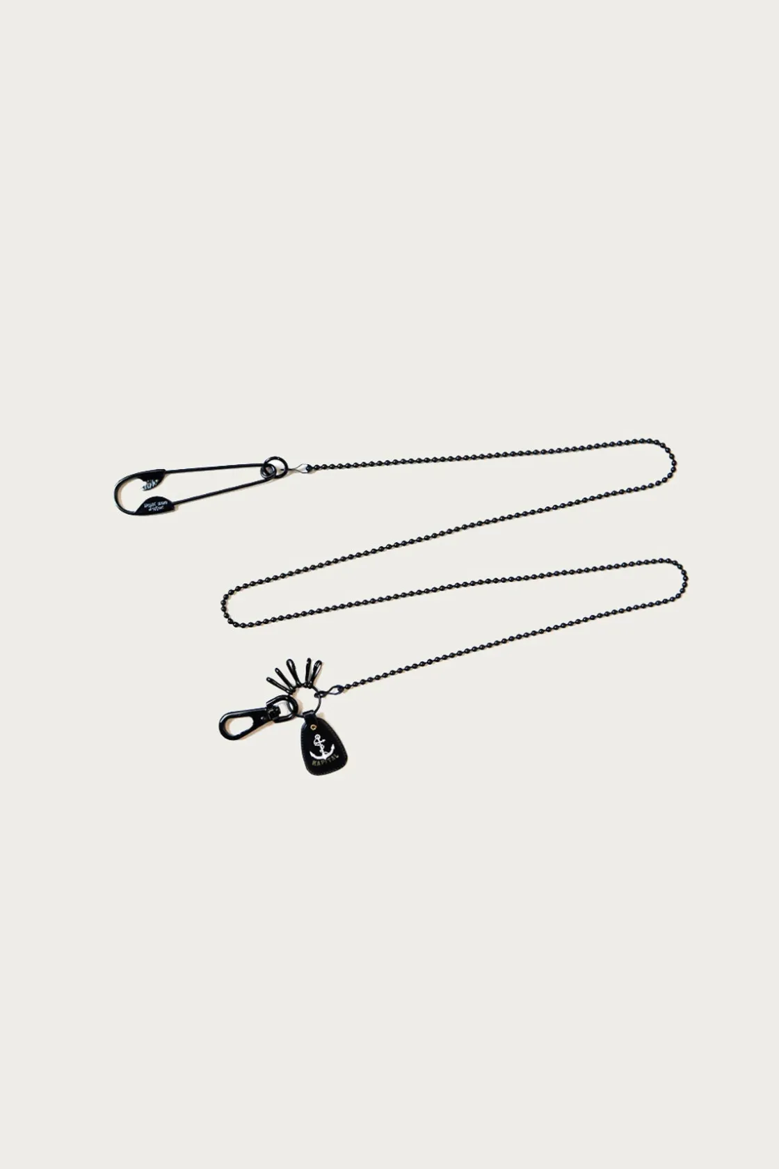 Accessories<Kapital Lacquered Brass ANCHOR Snood Chain - Black