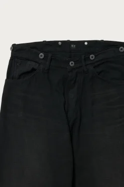 Pants<Taiga Takahashi Lot. 209 Buckle-Backed Trousers - Damaged Sumi Dyed Black