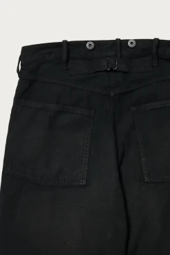 Pants<Taiga Takahashi Lot. 209 Buckle-Backed Trousers - Damaged Sumi Dyed Black