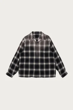 Shirts<Taiga Takahashi Lot. 101 Open Collar Shirt - Bleached Gray Plaid