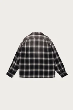 Shirts<Taiga Takahashi Lot. 101 Open Collar Shirt - Bleached Gray Plaid