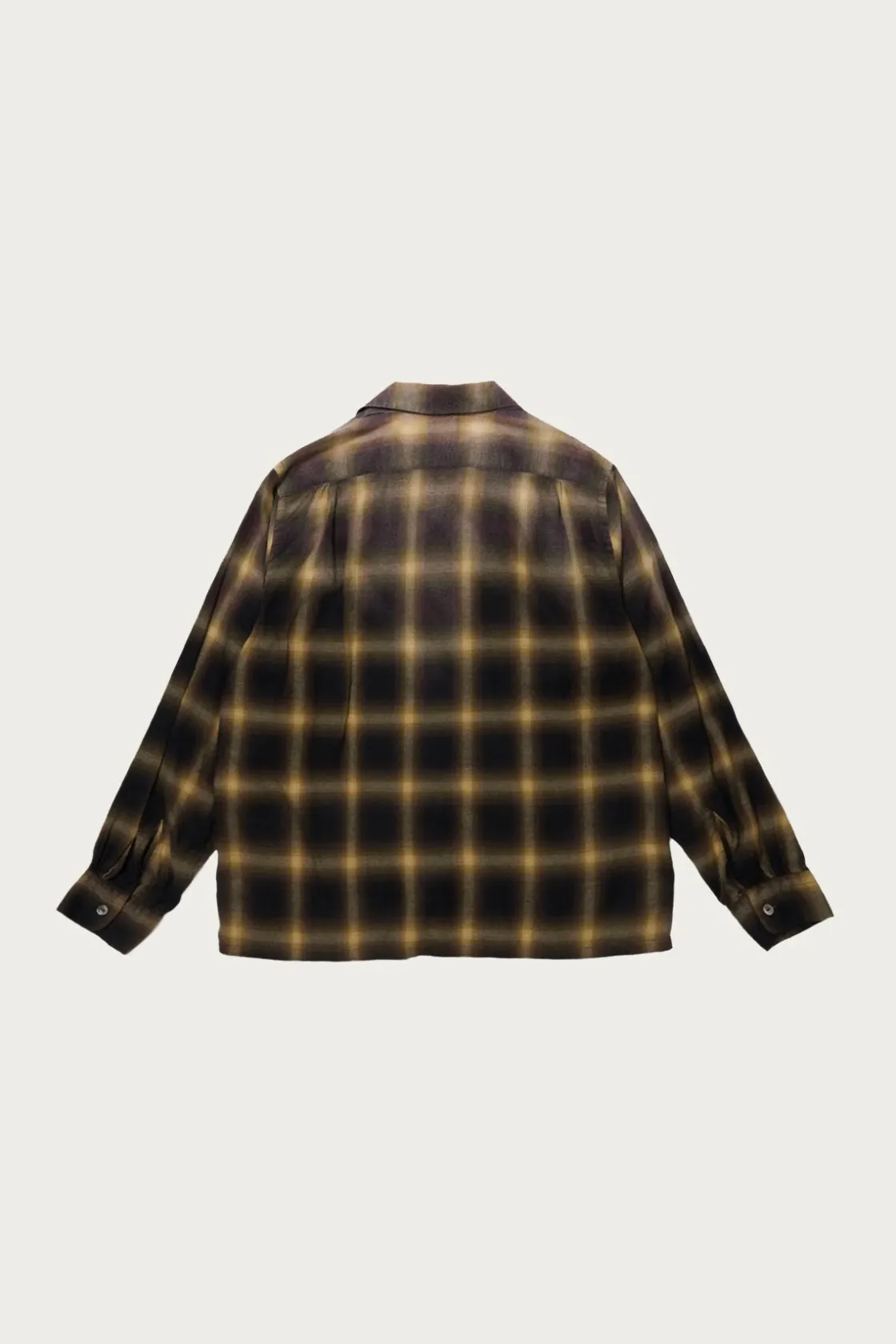 Shirts<Taiga Takahashi Lot. 101 Open Collar Shirt - Bleached Beige Plaid
