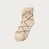 Accessories<Rototo Merino Lambs Wool Room Socks "Beni Ouarain" - Ecru/Black