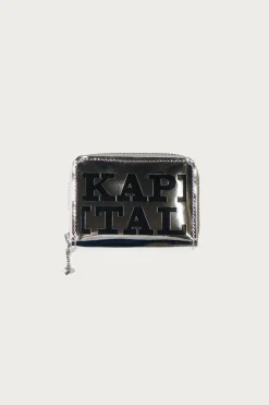 Accessories<Kapital Mirror Leather THUMBS-UP Mini Wallet - Black