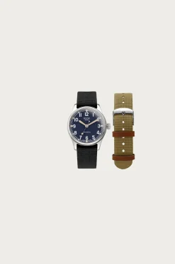 Accessories<Kuoe Watches Old Smith 90-002 - Automatic Navy Dial/Silver Case/Nylon Straps