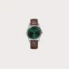 Accessories<Kuoe Watches Old Smith 90-0001 - Green Dial/Silver Case/Brown Leather Strap