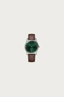 Accessories<Kuoe Watches Old Smith 90-0001 - Green Dial/Silver Case/Brown Leather Strap
