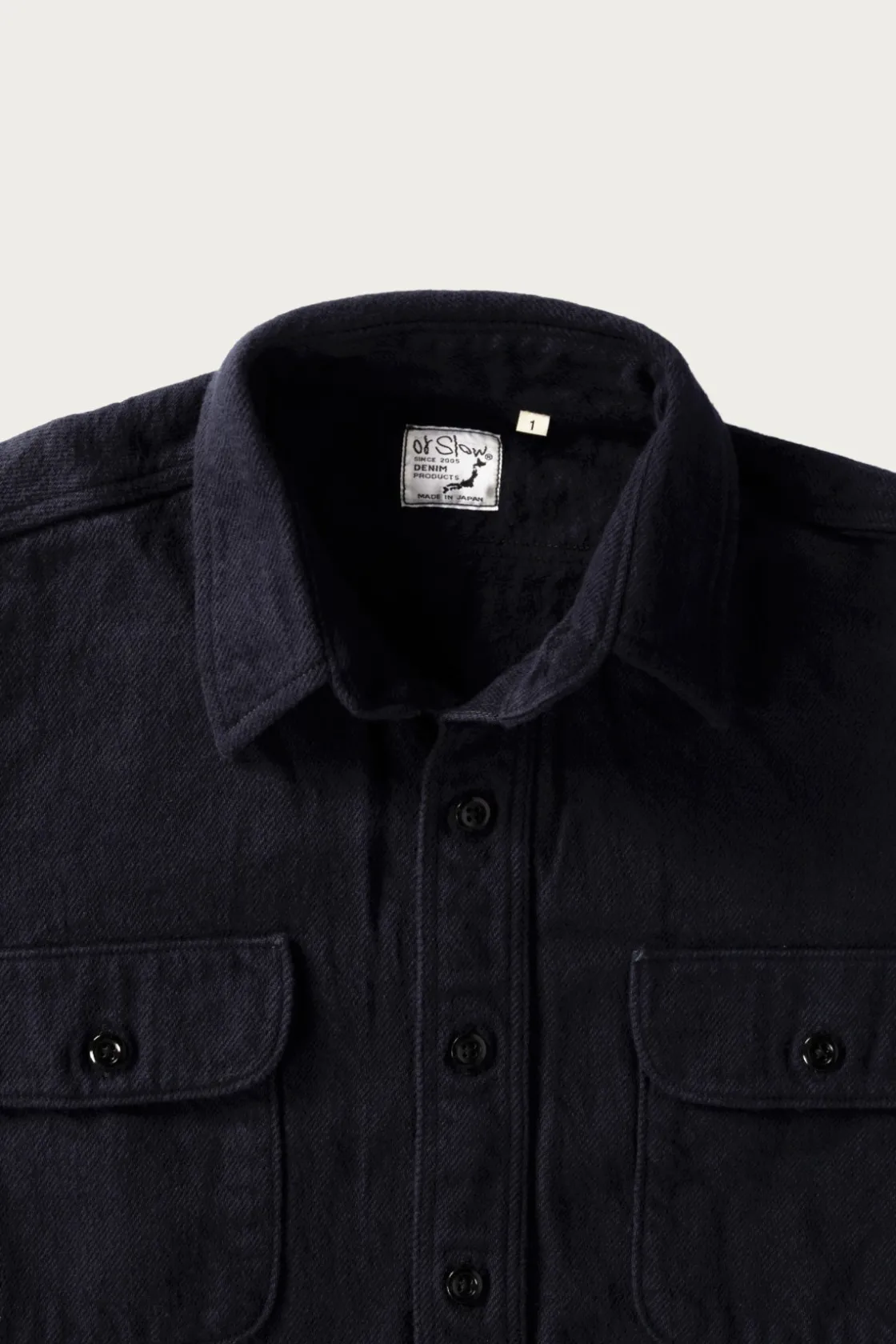 Pants<orSlow Organic Cotton Relax Fit Flannel Shirt - Navy