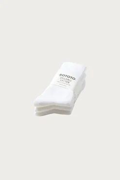 Accessories<Rototo Organic Daily 3-Pack Ribbed Crew - White