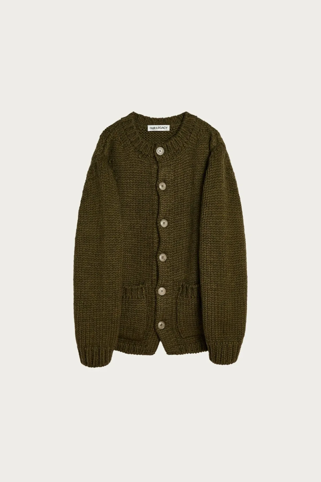 Sweaters<Our Legacy Over Cardigan - Olive Mega Alpaca Wool