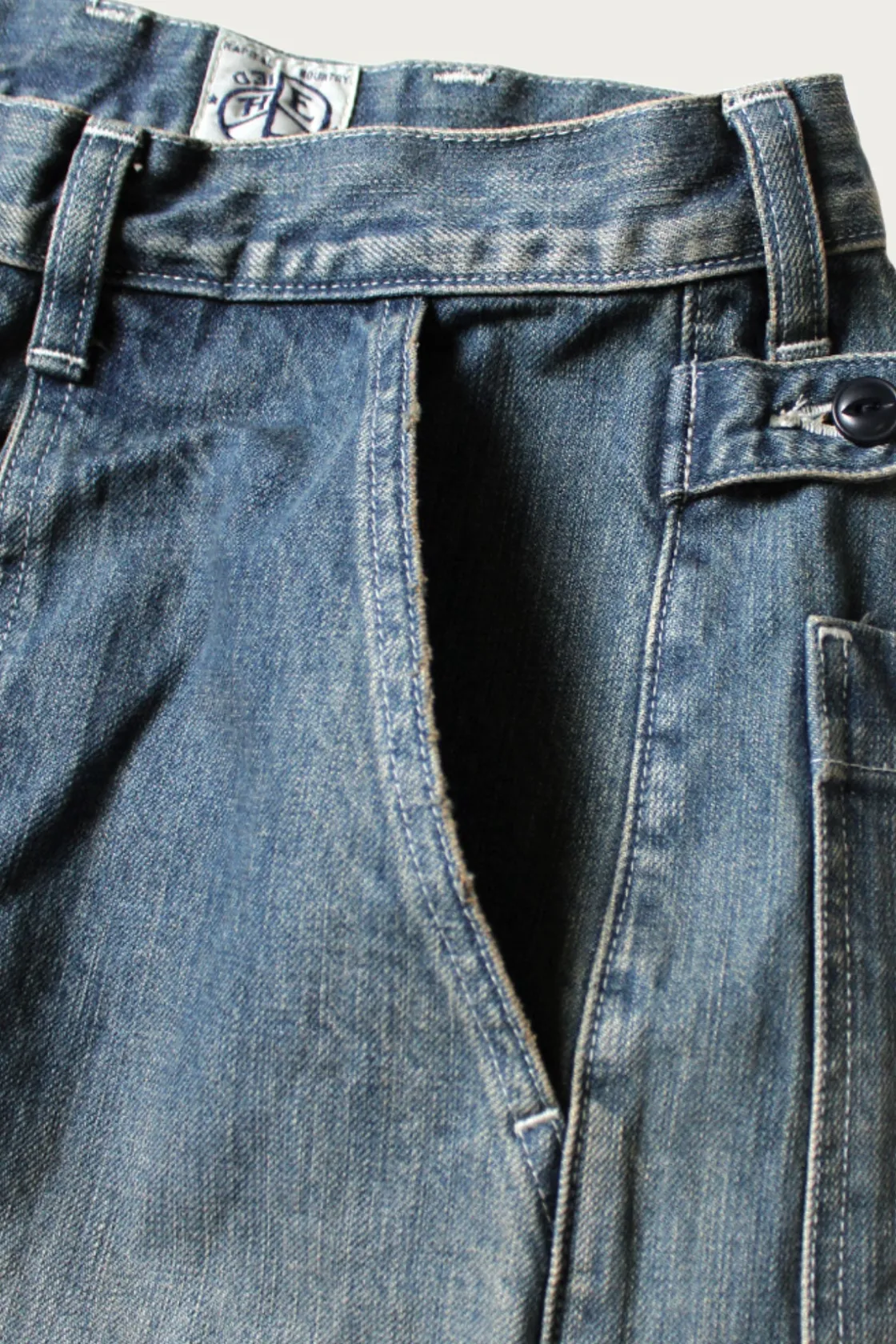 Pants<Kapital 14oz Denim FATIGUE Baggy Pants (RUSHFIELD Remake) - Indigo