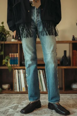 Denim<Kapital 14oz Denim 5p MONKEY CISCO (STUDS) - Indigo