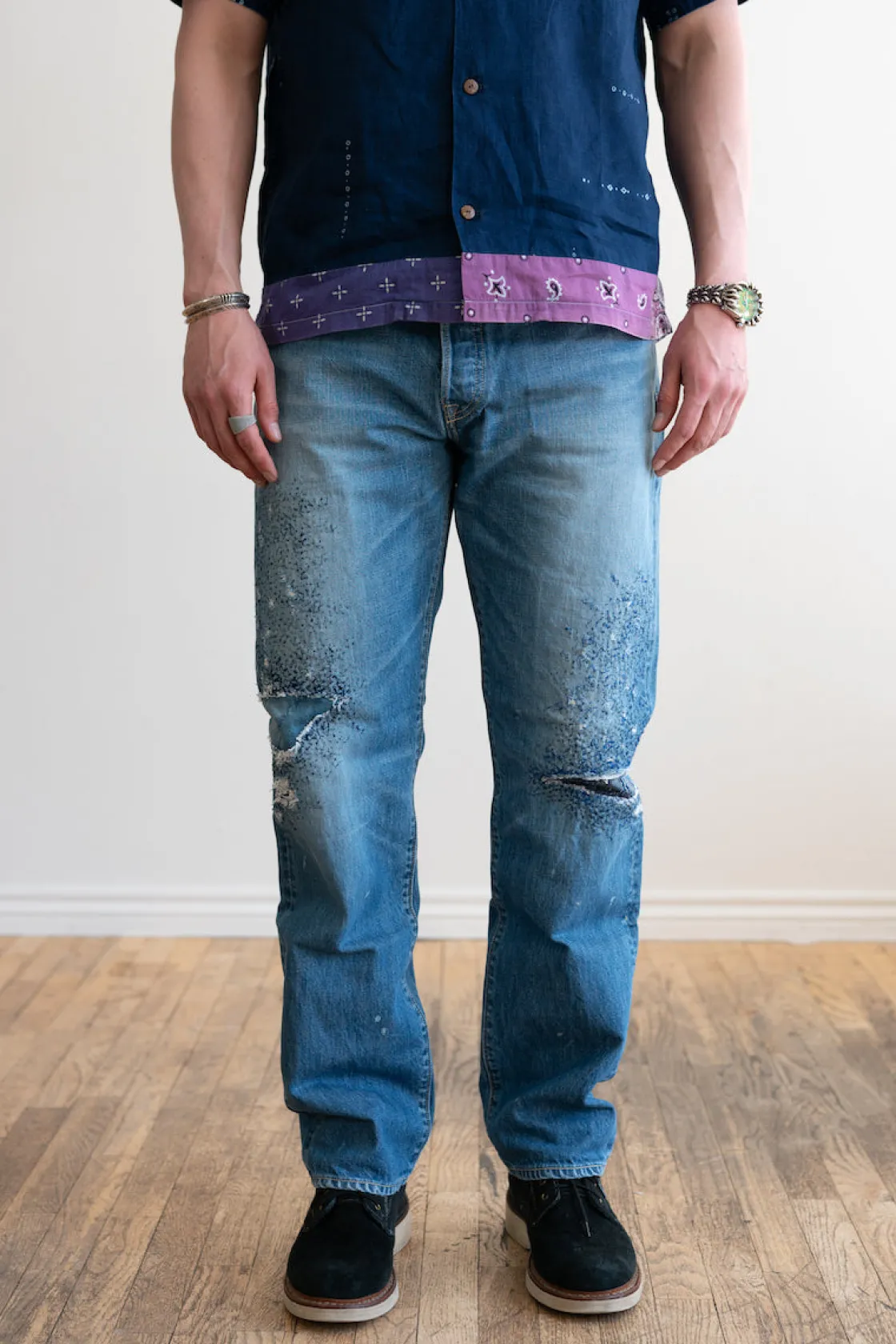 Denim<Kapital 14oz Denim 5P MONKEY CISCO (3YearsFade) - Indigo