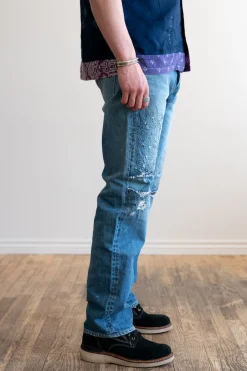 Denim<Kapital 14oz Denim 5P MONKEY CISCO (3YearsFade) - Indigo