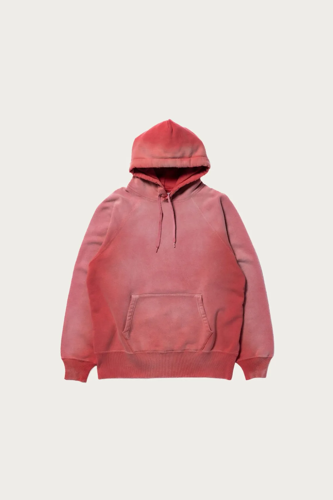Tees And Sweats<The Real McCoys 9oz. Loopwheel Raglan Hooded Sweatshirt - Faded Cherry
