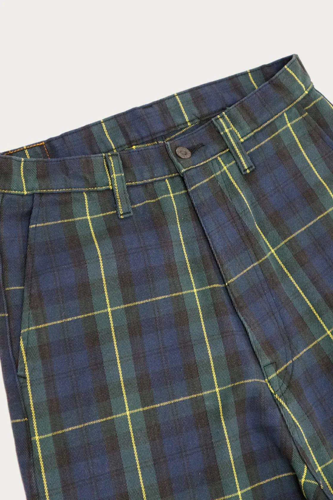 Pants<Kapital 11oz Tartan Check PORT Baggy Pants - Navy