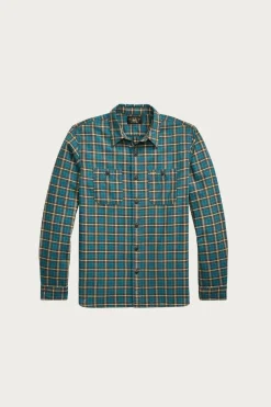 Shirts<RRL Plaid Twill Workshirt - Teal/Multi