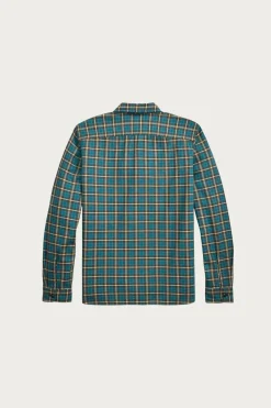 Shirts<RRL Plaid Twill Workshirt - Teal/Multi