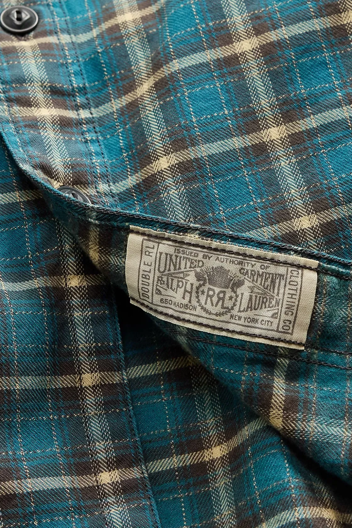 Shirts<RRL Plaid Twill Workshirt - Teal/Multi