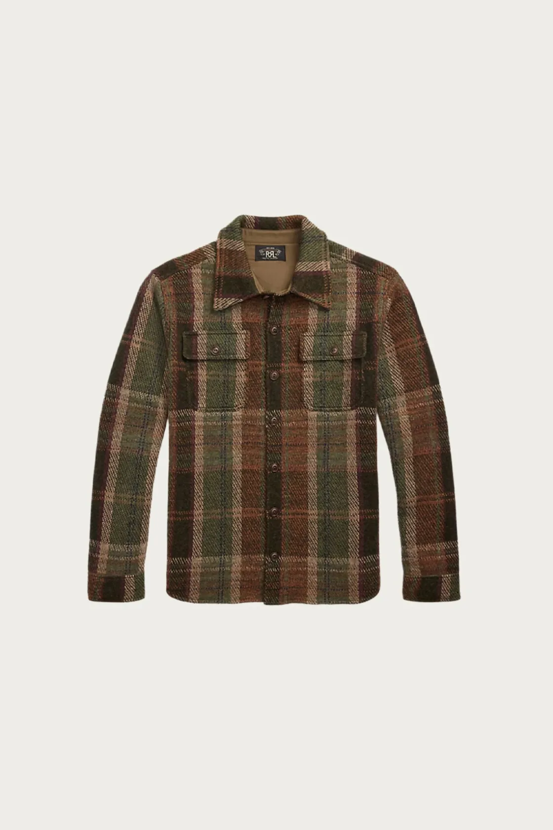 Coats, Jackets, And Vests<RRL Plaid Wool-Cashmere Workshirt Sweater - Olive Multi
