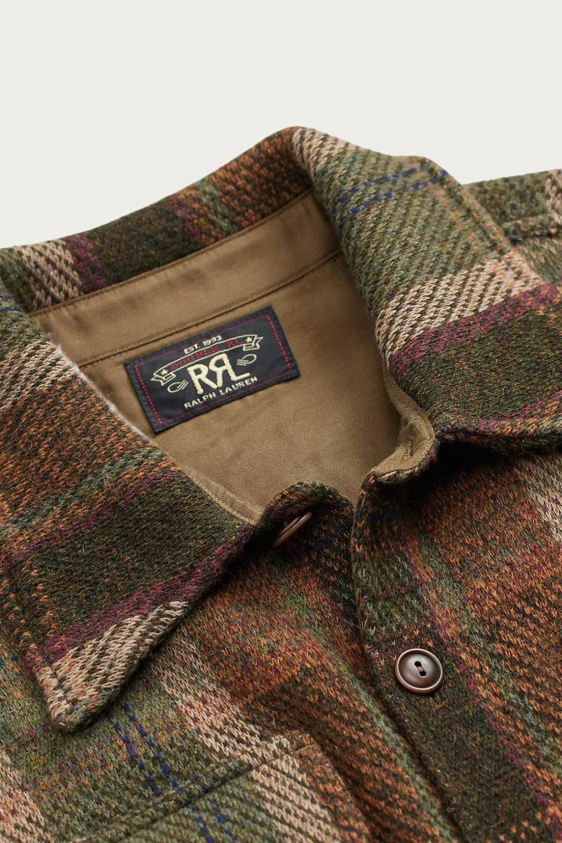 Coats, Jackets, And Vests<RRL Plaid Wool-Cashmere Workshirt Sweater - Olive Multi