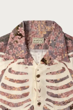 Shirts<Kapital Rayon SAKURA-BONE Aloha Shirt - Grey