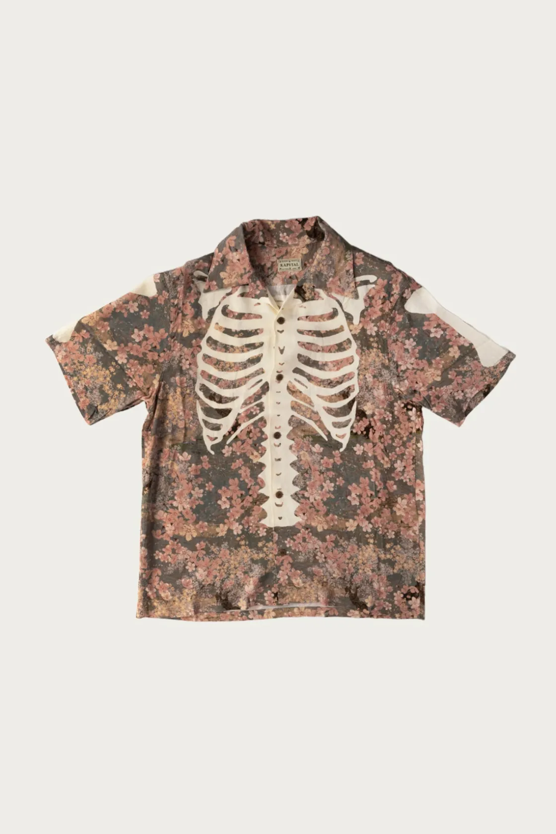 Shirts<Kapital Rayon SAKURA-BONE Aloha Shirt - Khaki