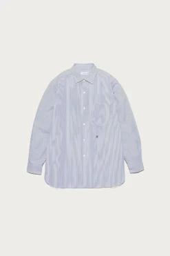Shirts<nanamica Regular Collar Stripe Wind Shirt - Navy