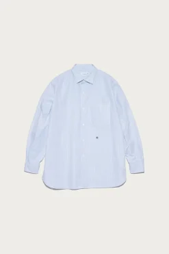 Shirts<nanamica Regular Collar Stripe Wind Shirt - Sax