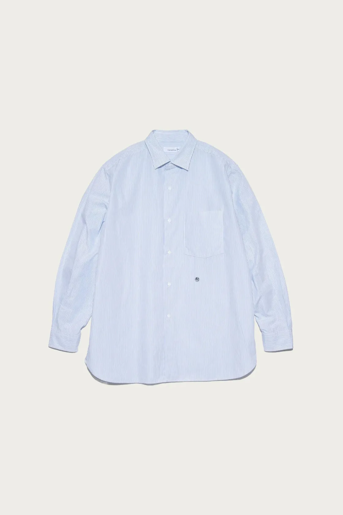 Shirts<nanamica Regular Collar Stripe Wind Shirt - Sax