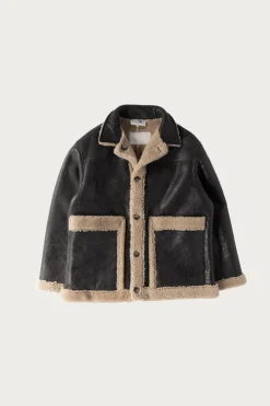 Coats, Jackets, And Vests<MM6 Maison Margiela Reversbile Leather/Shearling Jacket - Black/Brown