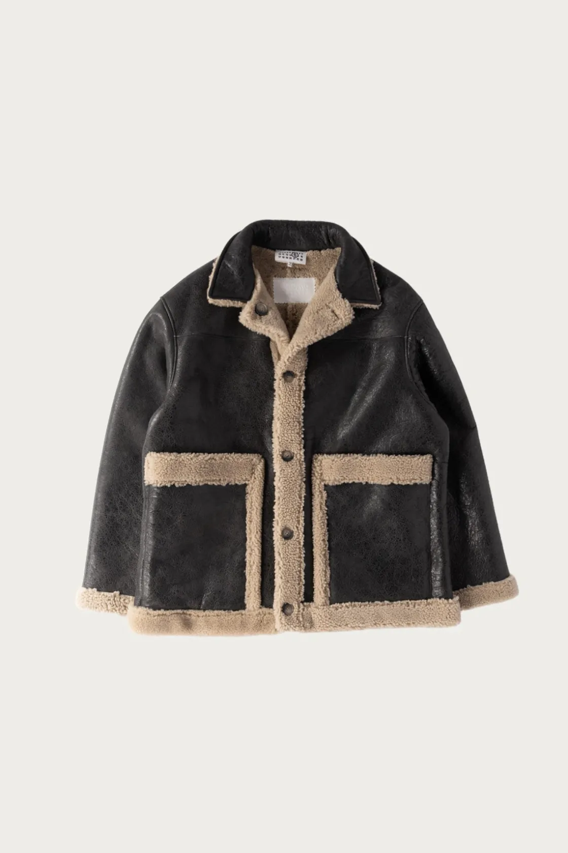 Coats, Jackets, And Vests<MM6 Maison Margiela Reversbile Leather/Shearling Jacket - Black/Brown