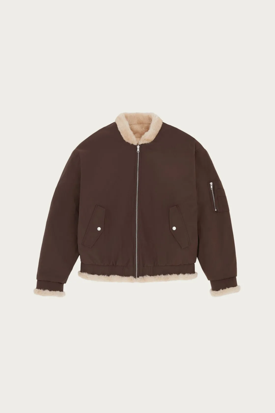 Coats, Jackets, And Vests<MM6 Maison Margiela Reversible Faux Fur Bomber Jacket - Brown/Tan