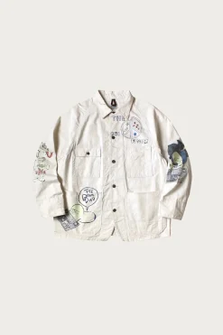 Coats, Jackets, And Vests<Kapital Rough-Face Twill CACTUS BEER JKT (Memorial Paint Model) - Natural