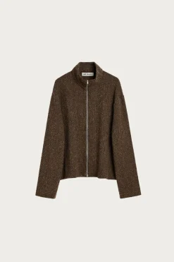 Coats, Jackets, And Vests<Our Legacy Shrunken Full Zip Polo - Brown Sparse Buckle Weave