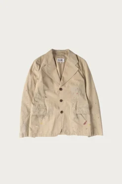 Coats, Jackets, And Vests<MM6 Maison Margiela Single Breasted Paint Splatter Jacket - Sand Beige