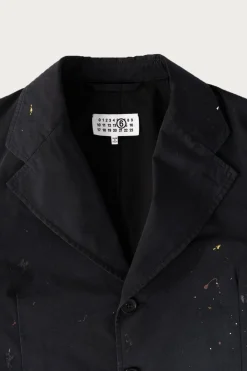 Coats, Jackets, And Vests<MM6 Maison Margiela Single Breasted Paint Splatter Jacket - Black