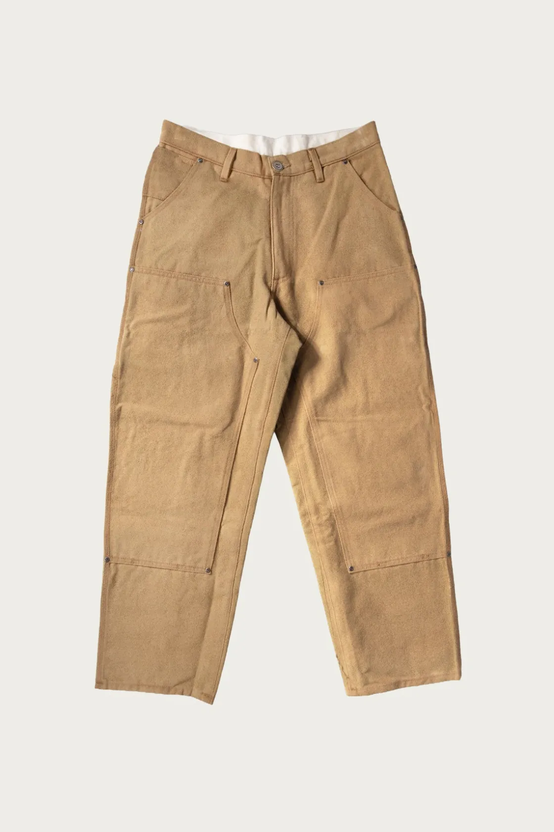 Pants<Monostereo Suede Paint Work Pant - Brown