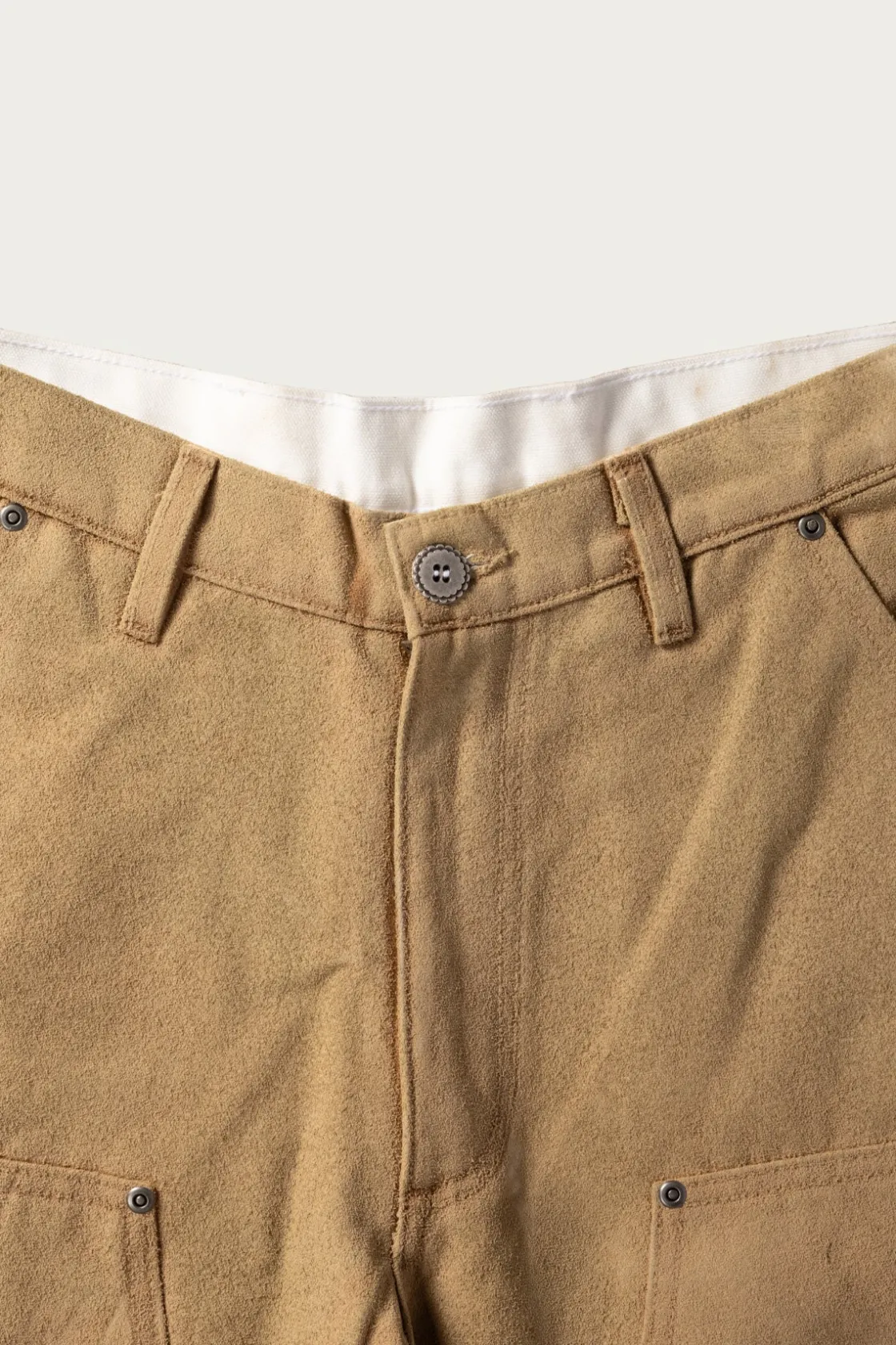 Pants<Monostereo Suede Paint Work Pant - Brown