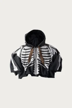 Tees And Sweats<Kapital SWT Knit DEVIL Hoodie Blouson (BONE) - Black